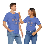 Unisex Short Sleeve Tee with Snake and Floral Design - Trendy Casual Wear
