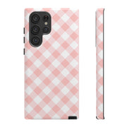 Stylish Pink Plaid Samsung Galaxy Tough Case for Smartphones