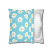 Daisy Print Square Pillowcase - Bright Floral Home Decor