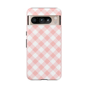 Chic Pink Gingham Google Pixel Phone Case for Tough Protection