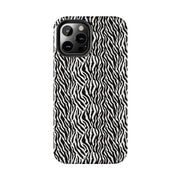 Zebra Print Tough Phone Case - Durable Protection for Style and Function