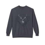 Wildlife Lover's Fleece Crewneck Sweatshirt - Deer Design