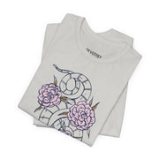 Floral Snake Unisex Jersey Tee - Stylish Graphic T-Shirt for Nature Lovers