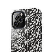 Zebra Print Tough Phone Case - Durable Protection for Style and Function