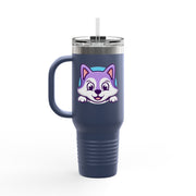 Cute Animal Insulated Travel Mug - 40oz with Straws and Handle