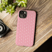 Pink Heart Pattern Tough iPhone Case - Durable Protection for Sweethearts