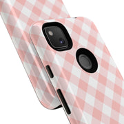 Chic Pink Gingham Google Pixel Phone Case for Tough Protection