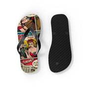 Retro Comic Flip Flops - Fun Summer Footwear for Beach Days & Casual Outings