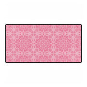Elegant Pink Floral Desk Mat for Home Office