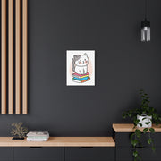 Cute Cat on Books Canvas Print – Whimsical Wall Art for Cat Lovers