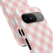 Chic Pink Gingham Google Pixel Phone Case for Tough Protection