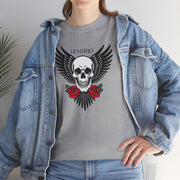 Devil's Wing Skull Unisex Heavy Cotton Tee - Edgy Graphic T-Shirt for Alternative Fashion