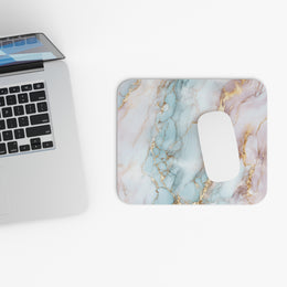 Elegant Marble Mouse Pad with Gold Accents - Luxurious Office Accessories