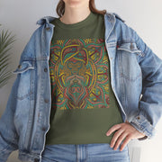 Trippy Nature Unisex Heavy Cotton Tee - Colorful Psychedelic Design
