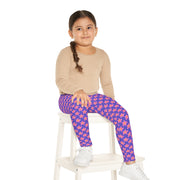 Floral Kids Leggings - Playful Purple Design for Active Girls