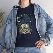 Gothic Raven and Skull Unisex Heavy Cotton Tee