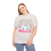 Whimsical Cat Reading Unisex Tee - Perfect for Cat Lovers & Bookworms