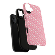 Pink Heart Pattern Tough iPhone Case - Durable Protection for Sweethearts