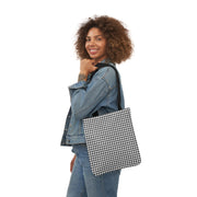 Stylish Black and White Houndstooth Canvas Tote Bag