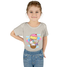 Cute Baby Bodysuit with Ice Cream and Balloons Design