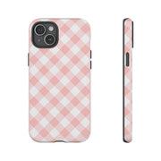 Pink Gingham Tough iPhone Case - Stylish & Durable Protection