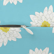 Floral Lumbar Pillow - Bright Blue Daisy Design for Home Decor