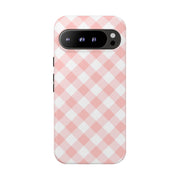 Chic Pink Gingham Google Pixel Phone Case for Tough Protection