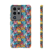 Colorful Cat Pattern Samsung Phone Case - Tough Cases for Cat Lovers