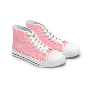 Stylish Pink High Top Sneakers for Women - Trendy Floral Pattern