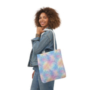 Pastel Tie-Dye Canvas Tote Bag with 5-Color Straps
