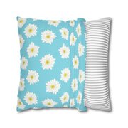 Daisy Print Square Pillowcase - Bright Floral Home Decor