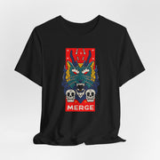 Merge Graphic Unisex Tee - Edgy Skull & Dragon Design