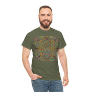 Trippy Nature Unisex Heavy Cotton Tee - Colorful Psychedelic Design