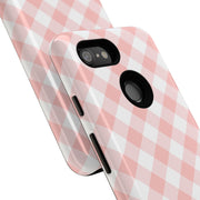Chic Pink Gingham Google Pixel Phone Case for Tough Protection
