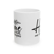 Home Is Where Our Story Begins Ceramic Mug - Cozy Gift for Family and Friends