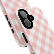 Pink Gingham Tough iPhone Case - Stylish & Durable Protection
