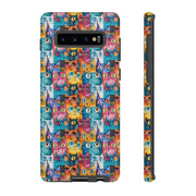 Colorful Cat Pattern Samsung Phone Case - Tough Cases for Cat Lovers