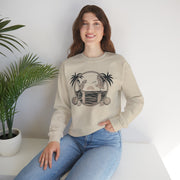 Tropical Paradise Sweatshirt - Unisex Heavy Blend™ Crewneck with Palm Trees & Parrots