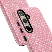 Cute Patterned Samsung Galaxy Phone Case - Tough Cases with Pink Hearts