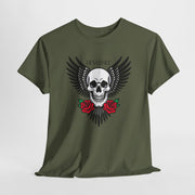 Devil's Wing Skull Unisex Heavy Cotton Tee - Edgy Graphic T-Shirt for Alternative Fashion