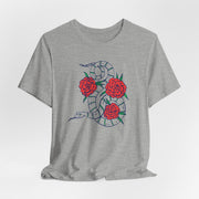 Snake and Roses Unisex Jersey Tee - Stylish Graphic Tee for Nature Lovers