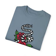 Devotree Snake & Roses Unisex Garment-Dyed T-Shirt