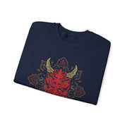 Heavy Blend™ Crewneck Sweatshirt with Bold Mask Design