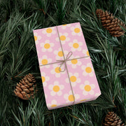 Cheerful Floral Gift Wrap Paper | Pink Daisy Design for Any Occasion