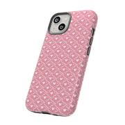 Pink Heart Pattern Tough iPhone Case - Durable Protection for Sweethearts