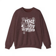 Peace Love Weed Unisex Crewneck Sweatshirt