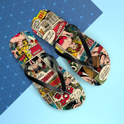Retro Comic Flip Flops - Fun Summer Footwear for Beach Days & Casual Outings