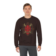 Heavy Blend™ Crewneck Sweatshirt with Bold Mask Design