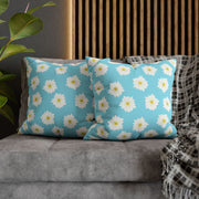 Daisy Print Square Pillowcase - Bright Floral Home Decor