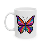 Colorful Butterfly Ceramic Mug - 11oz/15oz - Perfect Gift for Nature Lovers